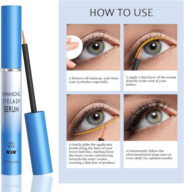 ⁦Azonee Lash Serum, Eyelashes Serum for Eyelash & Eyebrow Growth, 4ml Rapid Eyelash Growth Enhancing Serum, Lash Serum for Eyelash Enhance, Gentle Formula for Longer, Fuller, and Thicker Lashes & Brows⁩ - الصورة ⁦5⁩