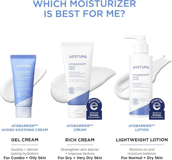 ⁦AESTURA ATOBARRIER365 Ceramide Hydro Soothing Cream | Lightweight Gel Moisturizer for Instant Cooling, Calming for Sensitive Skin, Quick Hydration, Non-comedogenic, 2.02 fl.oz.⁩ - الصورة ⁦6⁩