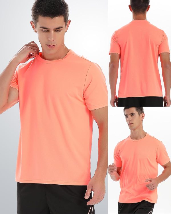 ⁦5 Pack Workout Shirts for Men Athletic Running Gym Quick Dry Short Sleeve Crew Neck T Shirts Tee Tops Bulk⁩ - الصورة ⁦4⁩