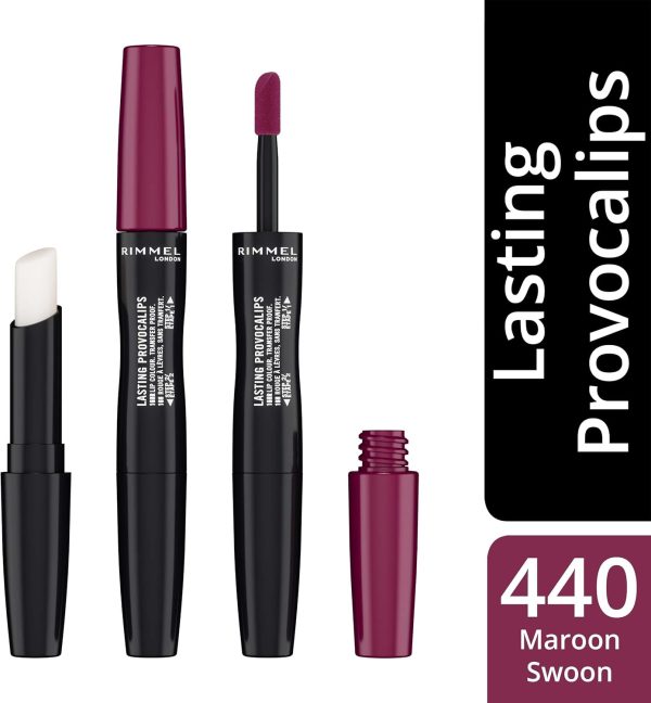 ⁦Rimmel London Lasting Provocalips - 440 - Maroon Swoon Liquid Lipstick, 2.2ml + 1.7g⁩ - الصورة ⁦2⁩