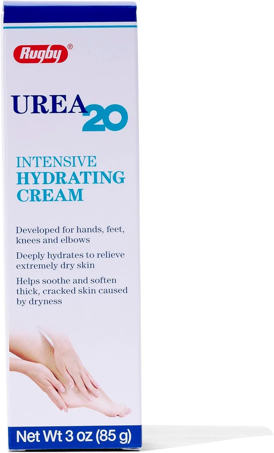 RUGBY LABORATORIES Urea 20% Intensive Hydrating Cream - Urea Cream for Feet, Hands, Knees, and Elbows - 20% Urea Intensive Strength Cream - 3 Oz