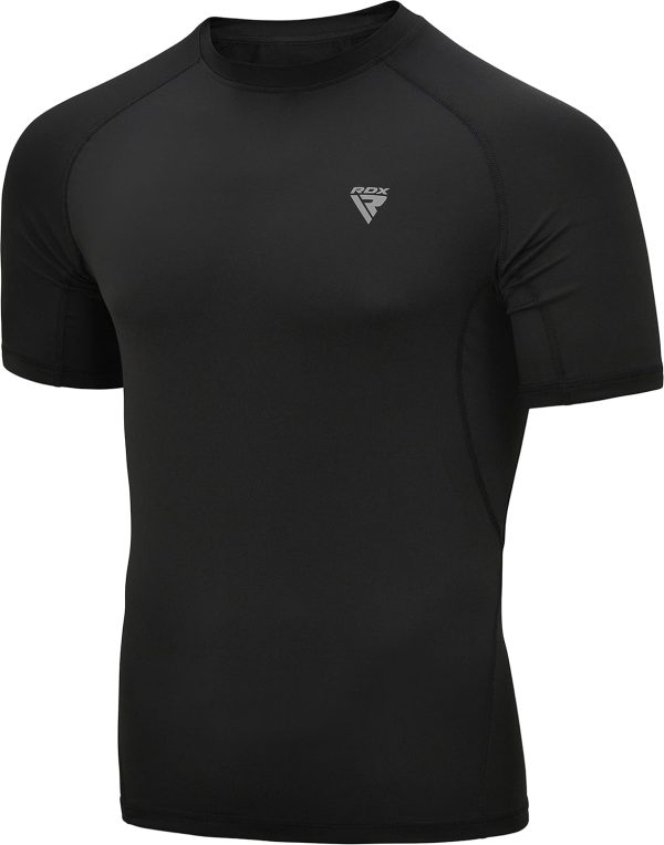 RDX Rash Guard MMA Compression Shirt, Tank Top Long Sleeve Half Sport Combat Tank Top for Surf, Training, Sparring, Running, Cycling, Sweat Martial Arts, Shirts, Swimming, Men's T-Shirt