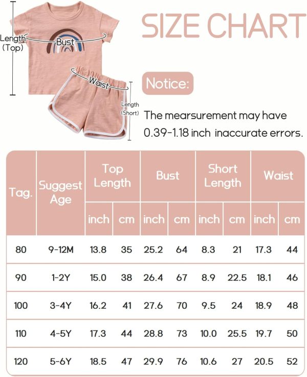 ⁦SEAUR Baby Boys Girls Shorts Tops Set Cotton Toddler Short Sleeve T-Shirt Solid Color Summer Outfit Clothes⁩ - الصورة ⁦6⁩