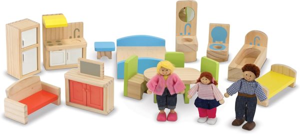 ⁦Melissa & Doug 12462 Wooden Hi-Rise Dollhouse | Dollhouses & Dolls | Pretent Play | 3+ | Gift for Boy or Girl, 63.5 cm*14.478 cm*63.5 cm⁩ - الصورة ⁦4⁩