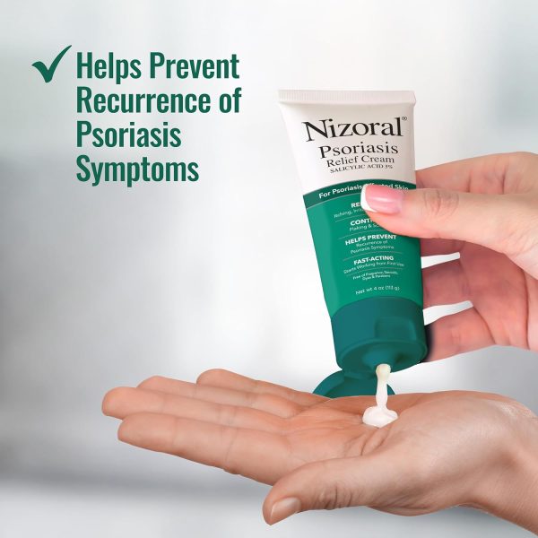 ⁦Nizoral Psoriasis Relief Cream- Relieves Itching, Irritation & Redness and Controls Flaking and Scaling with Maximum Strength Medicine (Salicylic Acid 3%), 4 Fl Oz⁩ - الصورة ⁦5⁩