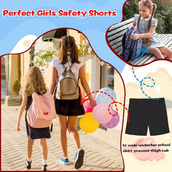 ⁦Girls Shorts Breathable and Comfy Kids Cycling Shorts 6 Pack (2-10 Years Old) Stretchy Dancing Bike Pants for Girl Sports Play Underdress⁩ - الصورة ⁦3⁩