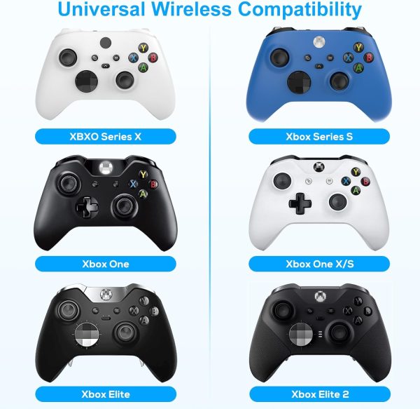 ⁦اوارت كيبورد لوحدة تحكم Xbox سلسلة X S One لوحة مفاتيح لاسلكية للالعاب مع مستقبل USB ملحقات العاب جاك الصوت سماعة الراس لاكس بوكس وحدة التحكم غير متضمنة اسود⁩ - الصورة ⁦2⁩