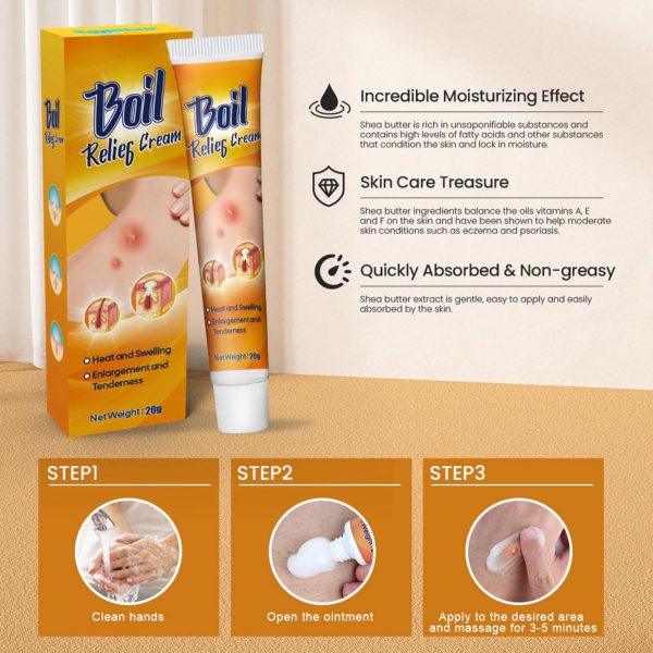 ⁦POSICHE Boil Relief Cream 20g Soothing Cream for Abscesses, Swelling, and Tenderness - Moisturizes & Calms Skin - Effective Relief for Boils & Abscesses, Gentle Care for Skin Health, Promotes Healing⁩ - الصورة ⁦3⁩