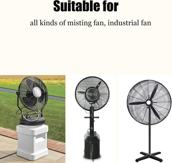 ⁦J&C Waterproof Misting Fan Cover for Industrial and Outdoor Cooling - Heavy Duty Black Dustproof Large Case With Water Tank (No Fan)⁩ - الصورة ⁦7⁩