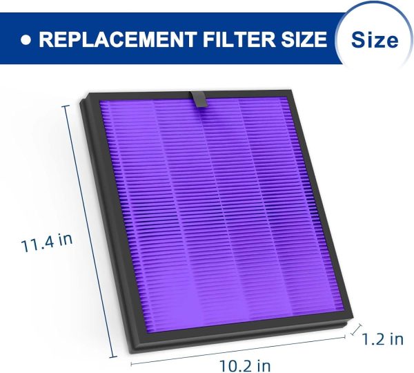 ⁦ADDFRESH HY4866 Air Purifier Replacement Filter Compatible with MORENTO HY4866 and YIOU M1 Air Purifier - 2 Pack Premium H13 True HEPA Filters + 1 Cleaning Brush (Multifunction Version)⁩ - الصورة ⁦4⁩