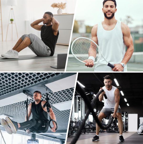 ⁦Towintec Mens Mesh Workout Tank Tops Muscle Sleeveless Fitness Tee Shirts Summer Dry Fit Gym Training T-Shirt Athletic Cloth⁩ - الصورة ⁦7⁩