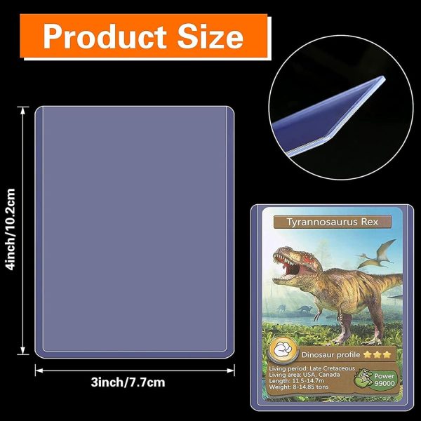 ⁦100PCS Ultra-Clear Trading Card Sleeves - Hard Plastic Topload Protectors for Baseball/Sports Cards, 100PCS Trading Card Protector for Collectible Cards (101x76mm)⁩ - الصورة ⁦5⁩