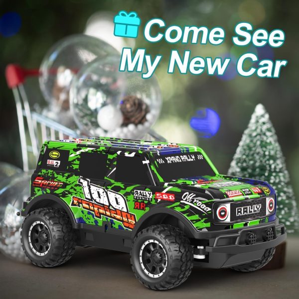 ⁦Remote Control Car, 1/24 Scale Light Up Racing Car Toys, RC Car for Kids with Cool Led Lights, Hobby RC Cars Toys Birthday Gifts for 3 4 5 6 7 8 Year Old Boys Girls (Y243 Green)⁩ - الصورة ⁦6⁩