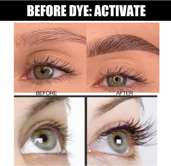 ⁦JDLYEVER Eyebrow and Eyelash Tinting Kit Long-Lasting Color Smudge-Proof and Water-Resistant Easy-to-Apply, 2 in 1 Eyelash and Eyebrow Dyeing Set Anti-Sweat and No Smudge Safe and Gentle (black)⁩ - الصورة ⁦5⁩