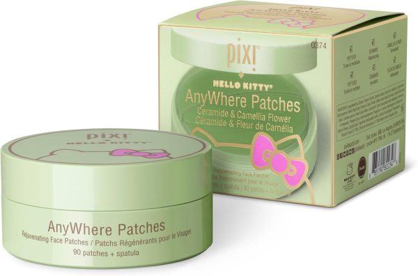 Pixi + Hello Kitty AnyWhere Multipurpose Hydrogel Patches, Hyaluronic, Caffeine & Retinol For Under Eyes, Revitalize Eye Area, 45 pairs / 90 Patches