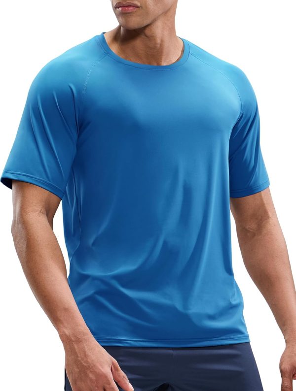 ⁦MIER Mens T Shirts Short Sleeve Quick Dry Active Tee for Running Workout Gym, Stripe⁩ - الصورة ⁦5⁩