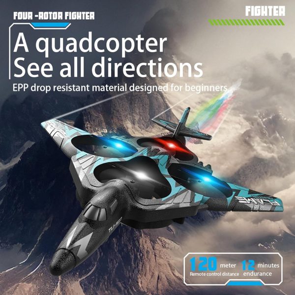 ⁦Labymos Remote Control Plane, 2.4Ghz Remote Control Foam Airplanes for Kids Boys Stunt with Gravity Sensing, LED Lights, 2 Battery⁩ - الصورة ⁦2⁩