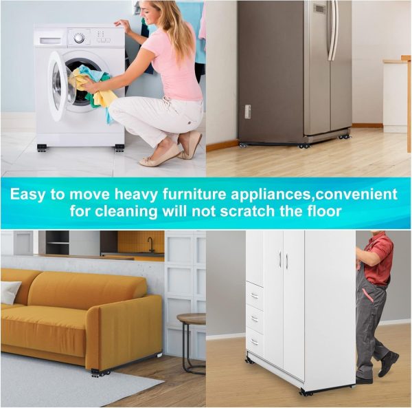 ⁦Appliance Rollers Heavy Duty, Extendable Appliance Rollers Mobile Washing Machine Base Easily Move Washing Machines, Dryers, Refrigerators, Furniture, Stand Hold Up to 300kgs⁩ - الصورة ⁦6⁩