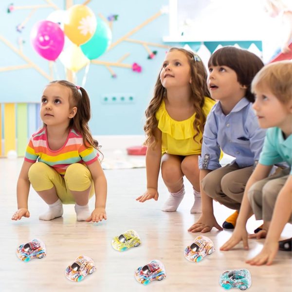 ⁦50 Pcs Mini Pull Back Cars, Pull Back Racing Vehicles Set for Kids, Friction Powered Small Racing Cars, for Preschool Toddlers Boys & Girls,Bulk Cars Party Favors Toys⁩ - الصورة ⁦4⁩