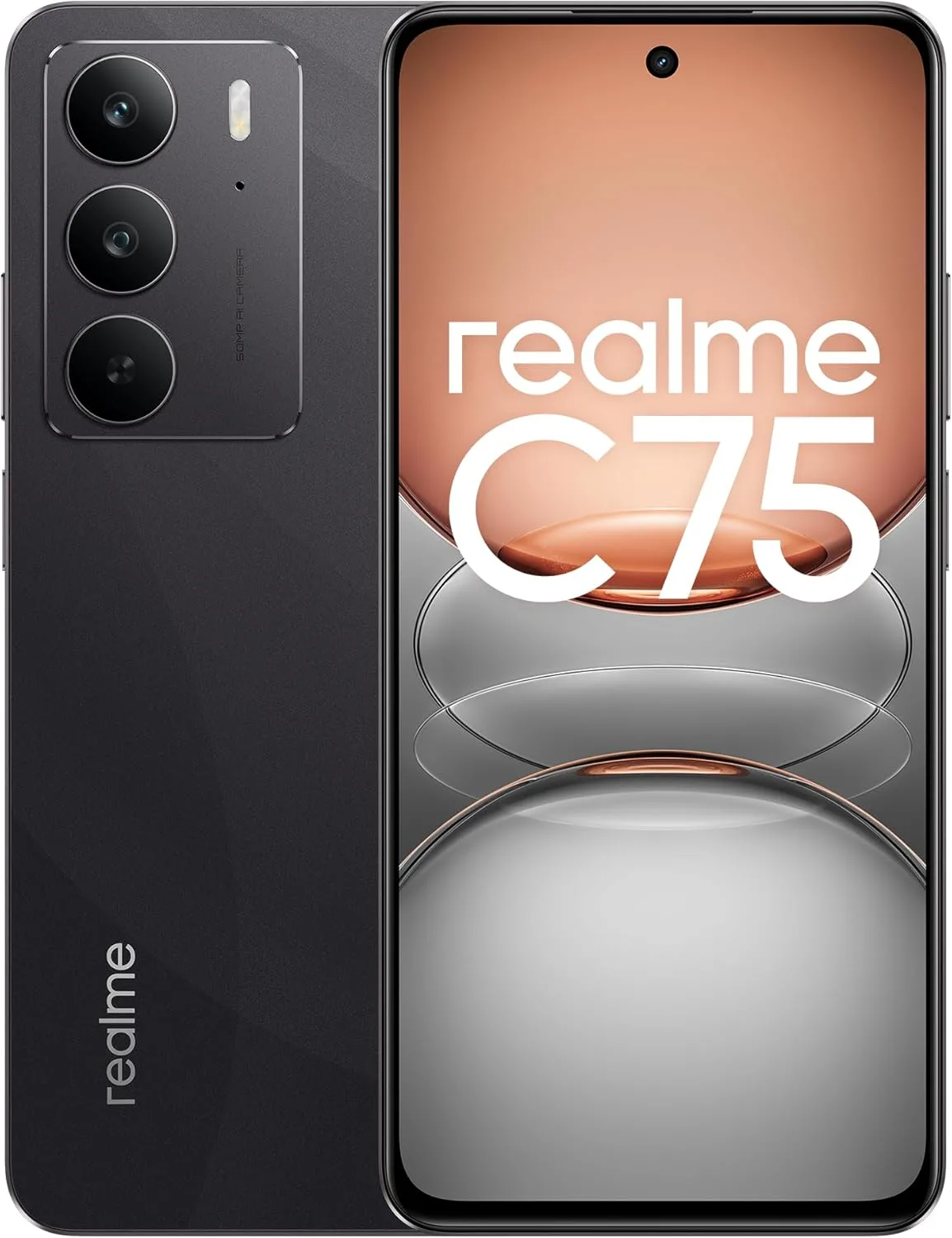 Realme C75 Dual-SIM 256GB ROM + 8GB RAM (GSM Only | No CDMA) Factory Unlocked 4G/LTE Smartphone (Black) - International Version