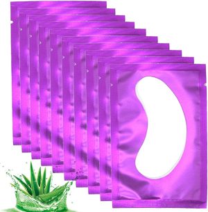 KASTWAVE Under Eye Pads, 50 Pair Eyelash Extension Lint Free Gel Patches for Beauty Salon False Eyelash Extensions Grafting (Purple)