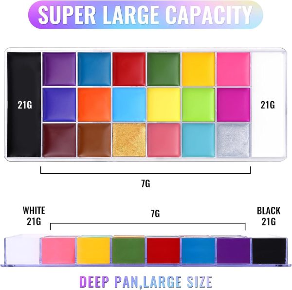 ⁦Face Painting Oil Palette, Professional Flash Non Toxic Safe Party Artist Fancy Makeup Painting Kit For Kids and Adult⁩ - الصورة ⁦3⁩