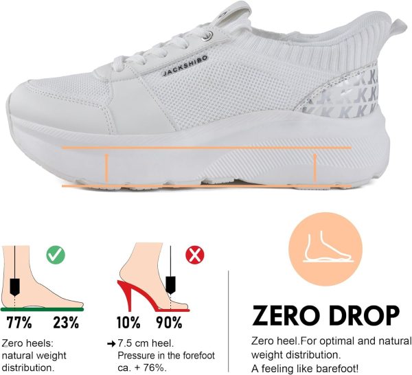 ⁦JACKSHIBO Womens Hands Free Slip ins Shoes | Athletic Slip On Casual Walking Shoes | Lightweight Cloud Shoes | Non Slip Walking Sneakers⁩ - الصورة ⁦6⁩