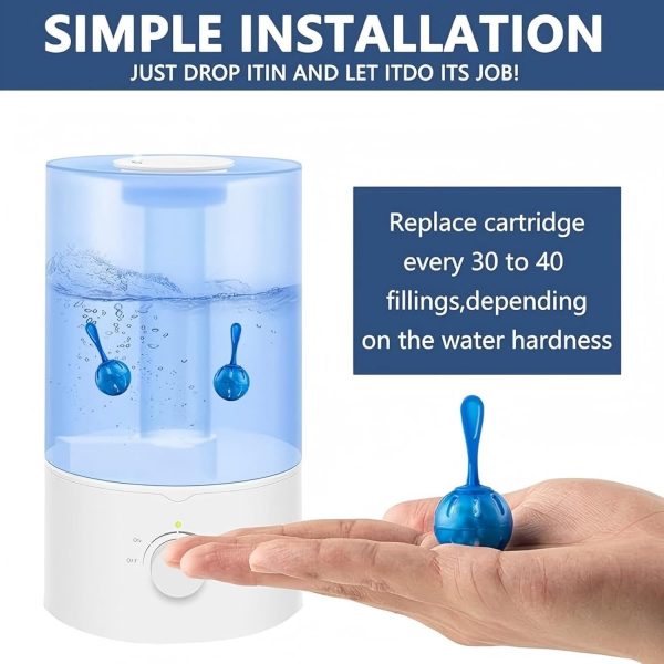 ⁦ALMEKAQUZ Humidifier Cleaner 12 Pack, Demineralization Cleaning Ball for All Humidifiers & Fish Tanks, Purifies Water, Prevents Hard Water Build-Up, Eliminates White Dust and Odor⁩ - الصورة ⁦2⁩