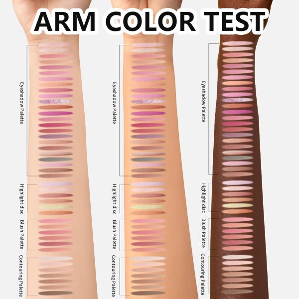 ⁦Azonee Foldable Makeup Palette Set, High-Chroma Eye Makeup Palette, Portable and Long-Lasting | Contour Blush Highlight Eyeshadow, 43 Shades for A Variety of Looks, Cosmetics Gift Set⁩ - الصورة ⁦4⁩
