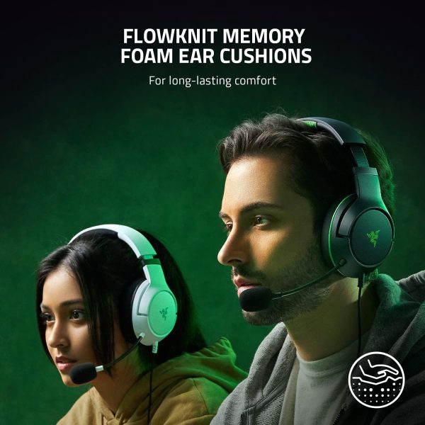 ⁦Razer Kaira X Wired Headset for Xbox Series X|S, Xbox One, PC, Mac & Mobile Devices: TriForce 50mm Drivers - HyperClear Cardioid Mic - Flowknit Memory Foam Ear Cushions - On-Headset Controls - White⁩ - الصورة ⁦4⁩
