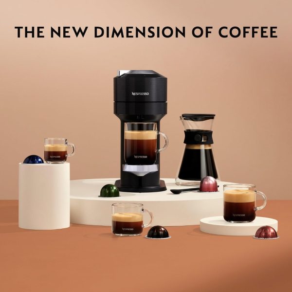 ⁦Nespresso Vertuo Next GCV1 Capsule Coffee Machine, With Aeroccino 3 Milk Frother for Cappuccino & Latte, Brews 7 Cup Sizes for Black Coffee, 1.1 L, Matt Black⁩ - الصورة ⁦11⁩