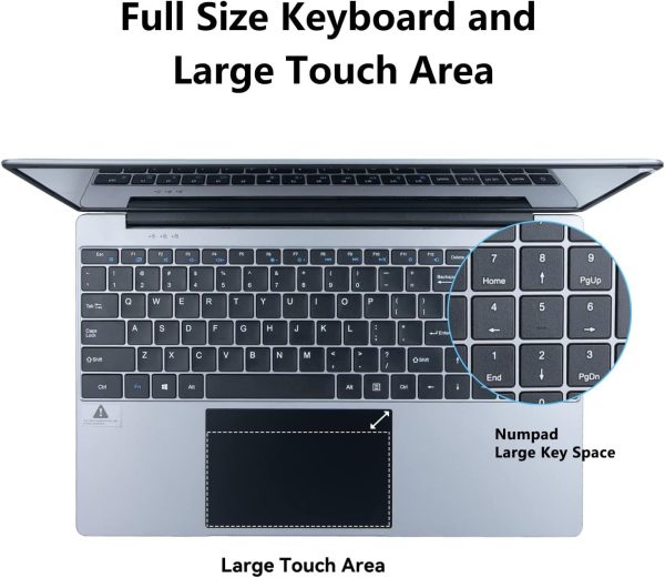 ⁦16" Laptop, Dual-Core Intel Celeron N4000 CPU, 6GB DDR4L RAM 256GB SSD, FHD IPS Screen, Windows 10 Laptop Computer with Stereo Speakers, Webcam, Dual Band-WiFi, BT4.2⁩ - الصورة ⁦5⁩