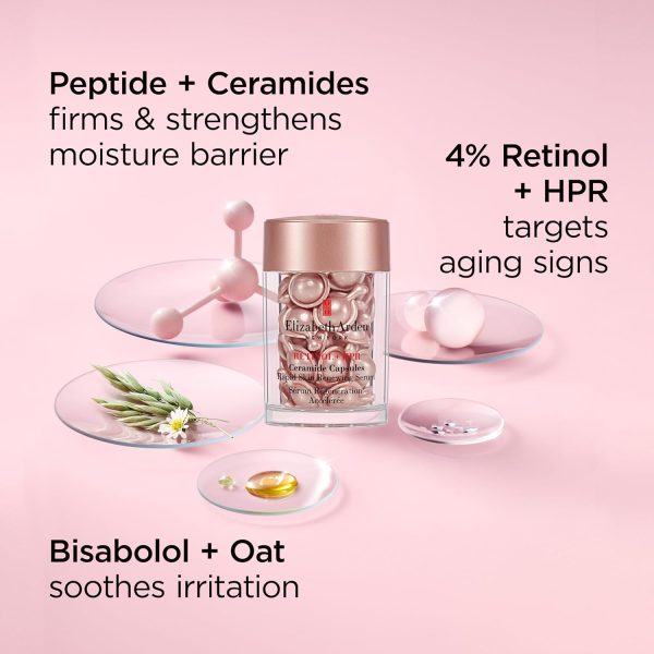 ⁦Elizabeth Arden Retinol + HPR Ceramide Capsules, Anti-Aging Skin Renewing Serum, Skincare Gift for Women, Reduces Fine Lines & Wrinkles⁩ - الصورة ⁦11⁩