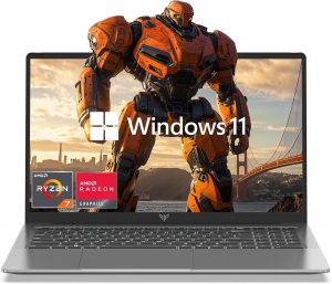 KAIGERR Laptop AMD Ryzen 7 5825U(L3 16MB) 15.6-in 16GB DDR4 512GB NVMe SSD AMD Laptops Notebook-Computer WiFi 6 Numeric Keypad HDMI Type-C 3.5mm Audio Webcam USB 3.2 Student Laptop