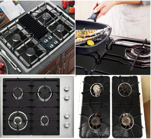 ⁦X spring Stove Burner Covers, 10 Pack Stove Top Cover, 0.2 MM Double Thickness, Non Stick Reusable Gas Stove Protector, Gas Range Protectors for Kitchen Cuttable Easy to Clean Size 27 27 Cm (Black)⁩ - الصورة ⁦7⁩