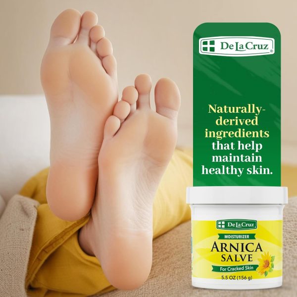 ⁦De La Cruz Arnica Salve, Foot Cream for Dry and Cracked Feet and Moisturizing Hand Lotion for Dry Hands, 24 Hour Moisture for Dry and Rough Skin - JUMBO SIZE 5.5 OZ⁩ - الصورة ⁦6⁩