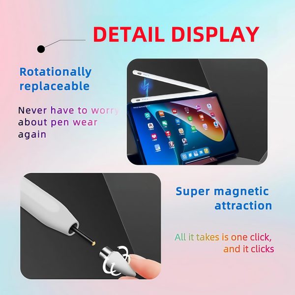 ⁦Digital Stylus Pen for iPad, Apple Compatible, Fast Charging, White⁩ - الصورة ⁦4⁩
