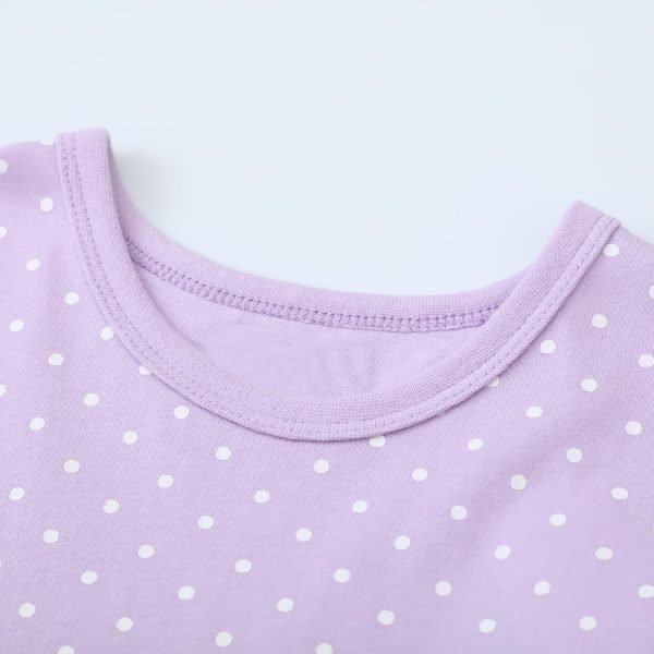 ⁦Runytek Toddler Girls Summer Dress Casual Cotton Short Sleeve Cartoon Print Striped Dress Basic Applique Playwear Dress 2-7T⁩ - الصورة ⁦3⁩