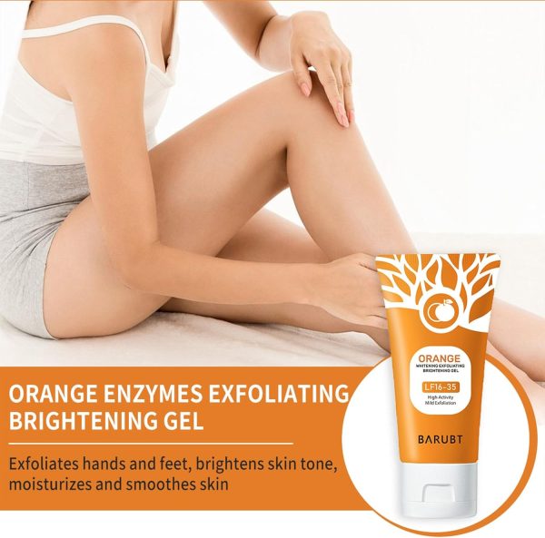 ⁦Orange Exfoliating Gel, Moisturizer Face Body Scrub Gel,Deep Cleansing Moisturizing Facial Exfoliator,Natural Orange Peeling Gel Face Scrub (2PCS)⁩ - الصورة ⁦3⁩