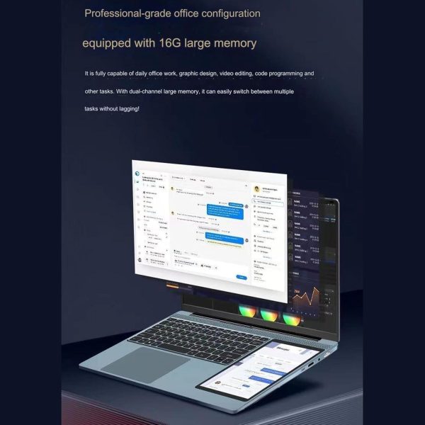 ⁦GYX-KAWSN 15.6+7″ Dual-Screen Laptop Touch Screen Two-In-One Game Notebook Student Business Office Design Portable,16G+1TB⁩ - الصورة ⁦3⁩