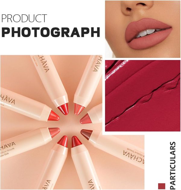 ⁦Hepiide 2 Pcs Nude Matte Velvet Crayon Lipstick, Moisturizing Lightweight Creamy Lip Color, Waterproof Long-Lasting Crayon Lip Gloss for Women, Non-Sticky, Ultra Matte Lip Liner Pen (Color, 08)⁩ - الصورة ⁦7⁩