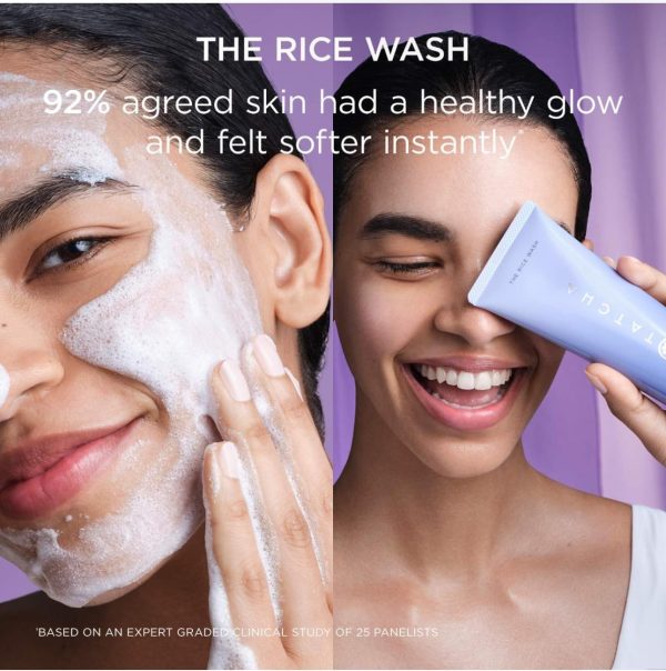 ⁦TATCHA The Rice Wash | Soft Cream Facial Cleanser Washes Away Buildup Without Stripping Skin For A Soft, Luminous Complexion | 4 oz⁩ - الصورة ⁦2⁩