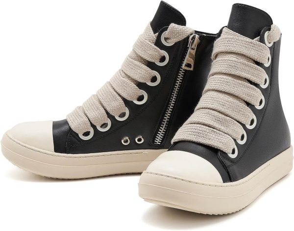 ⁦ATBELL High Top Sneakers for Women Jumbo Lace-up Fashion Platform Sneaker Comfort Thick Soles Trainers Walking Casual Shoes⁩ - الصورة ⁦6⁩