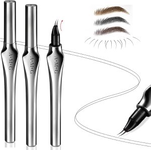 Excefore 3D Waterproof Double Tip Lower Eyelash Pencil, 2024 New Eyelash Pen, Dual Pronged Bottom Eyelashes Pen, Waterproof Liquid Eyeliner for Natural Makeup, 3PCS