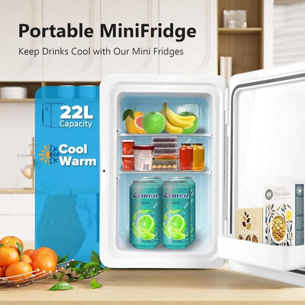 ⁦Mini Fridge 22 Litre/Cooler and Warmer | AC/DC | Small Fridge for Bedrooms⁩ - الصورة ⁦3⁩