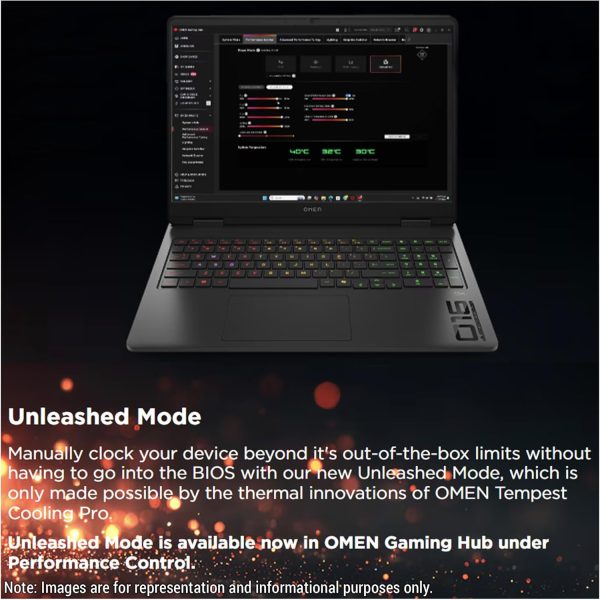 ⁦HP OMEN 16 Gaming Laptop, Intel Ultra 9-285H, 32 GB DDR5 RAM, 2 TB PCIe SSD, 16" WQXGA (2560x1600) 240Hz Display, Nvidia G-Force RTX 5070, RGB Backlit Keyboard, W11 Home, Shadow Black⁩ - الصورة ⁦2⁩