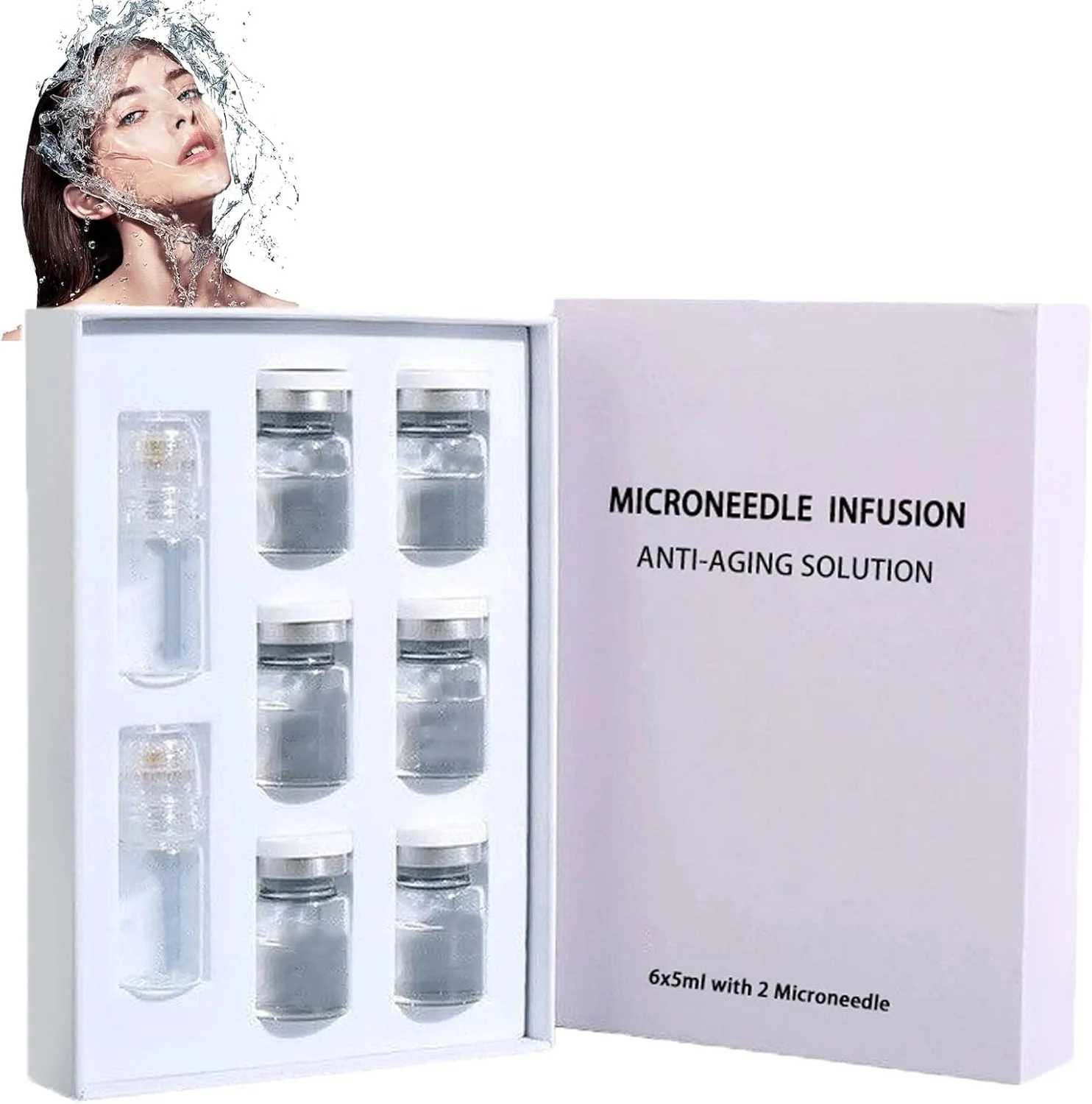 Seranova Micro Infusion System for Face, Micro Needling Infusion Kit Skin Tightener, Microneedling Skincare Serum for Tightening and Rejuvenating Face and Neck Contains (B)