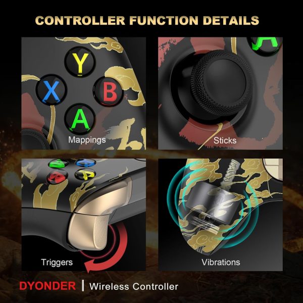 ⁦(Required Upgrade) DYONDER Wireless Controller 2.4GHZ Compatible with Xbox One X/S,Xbox Series X/S,PC Windows 7/8/10 Controller,Wireless Gamepad with Share Button/3.5mm Headphone Jack NO Battery⁩ - الصورة ⁦6⁩