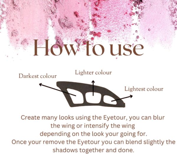 ⁦YelaJoy Eyetour Eyeshadow Tool - 2-Pack Eye Makeup Aid & Eyeliner Template, Quick Make-Up Stencils with Brush for Perfect Eye Looks⁩ - الصورة ⁦5⁩