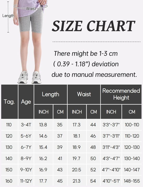 ⁦SEAUR Breathable Cycling Shorts for Big Girls Sports Summer Activities Modal Five Leggings Multi-Color Dance Elastic Waist Five-Point Design Thin Crop⁩ - الصورة ⁦6⁩